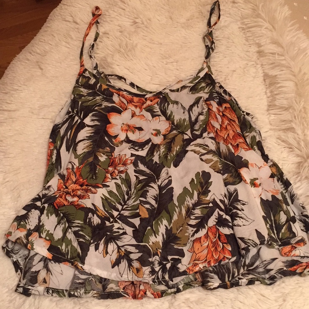 Multi Colored Hawaiian Crop Top